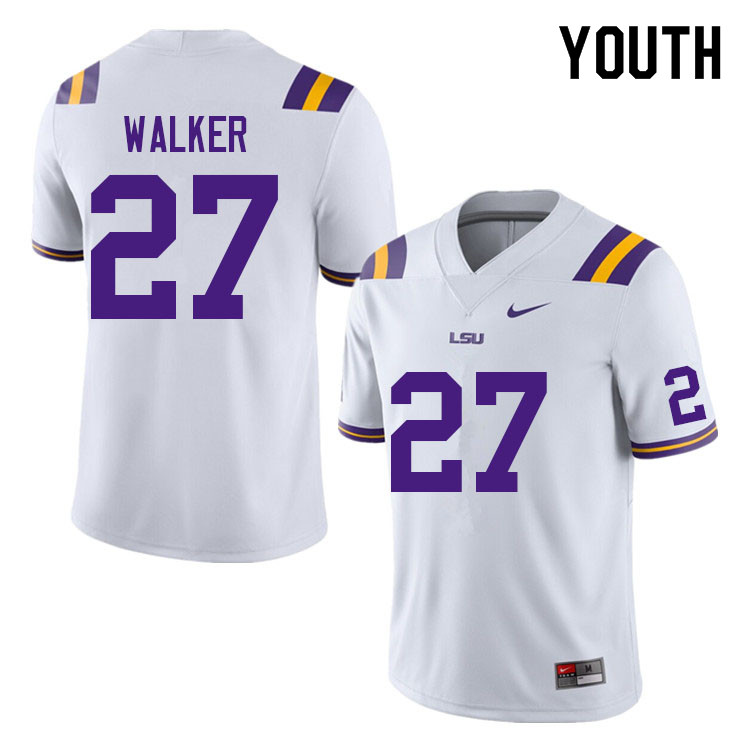 Youth #27 Ralph Walker LSU Tigers College Football Jerseys Sale-White